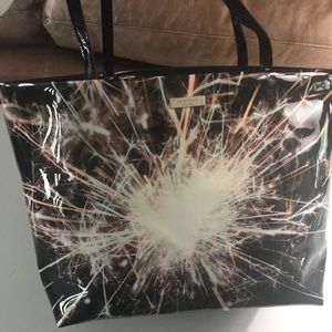 Kate Spade Let Sparks Fly patent tote bag